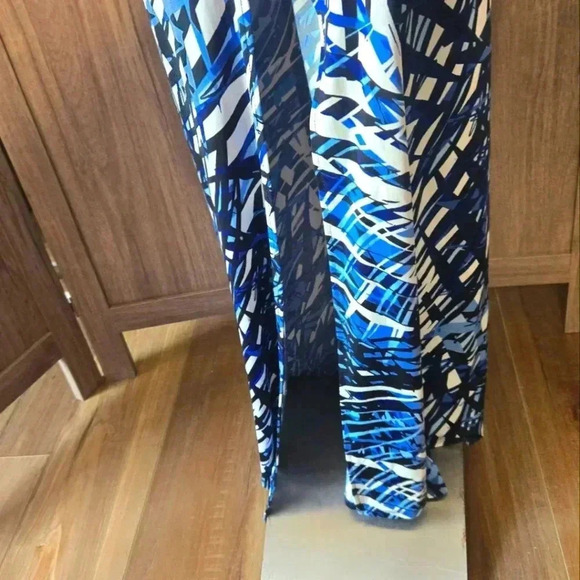 Blue and White Strapless Maxi summer Dress - Picture 5 of 8